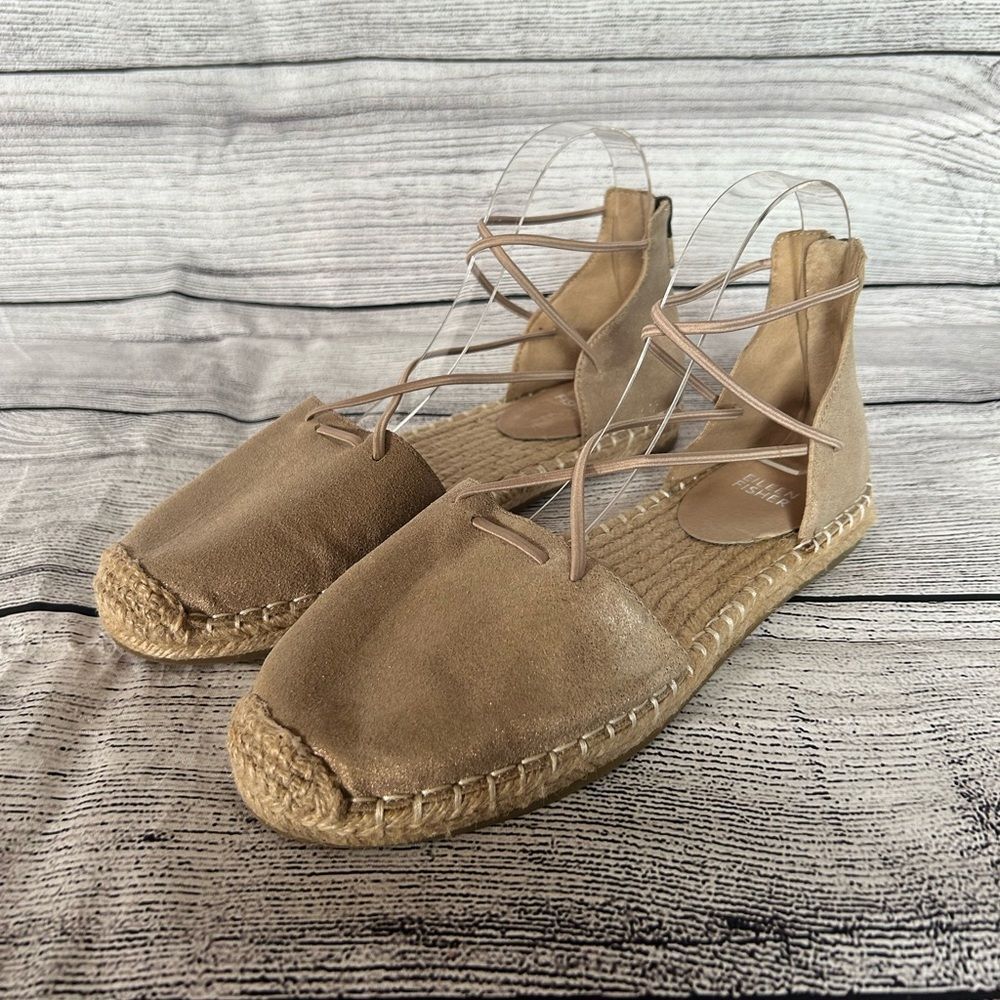 Eileen Fisher Lace Shimmer Espadrille sandals size 8.5